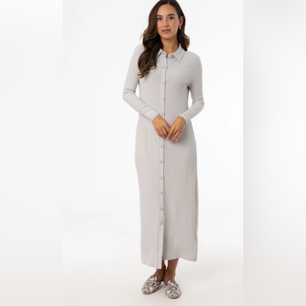 NWT Dress Blank Midi Slate Cardi Maxi Dress